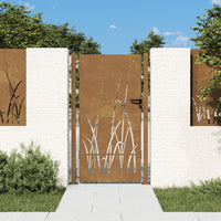 Thumbnail for Gartentor 105x180 cm Cortenstahl Gras-Design