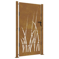 Thumbnail for Gartentor 105x205 cm Cortenstahl Gras-Design