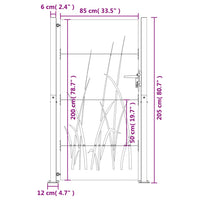 Thumbnail for Gartentor 105x205 cm Cortenstahl Gras-Design