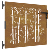 Thumbnail for Gartentor 85x75 cm Cortenstahl Bambus-Design
