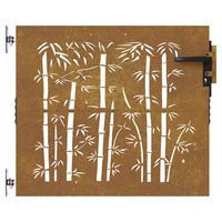 Thumbnail for Gartentor 85x75 cm Cortenstahl Bambus-Design
