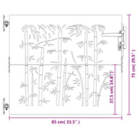 Thumbnail for Gartentor 85x75 cm Cortenstahl Bambus-Design