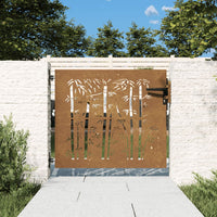 Thumbnail for Gartentor 85x75 cm Cortenstahl Bambus-Design