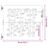 Thumbnail for Gartentor 85x100 cm Cortenstahl Bambus-Design