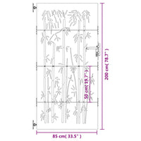 Thumbnail for Gartentor 85x200 cm Cortenstahl Bambus-Design