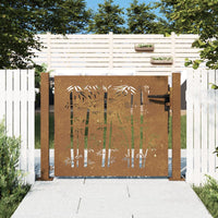 Thumbnail for Gartentor 105x80 cm Cortenstahl Bambus-Design