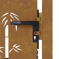 Thumbnail for Gartentor 105x130 cm Cortenstahl Bambus-Design