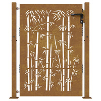 Thumbnail for Gartentor 105x155 cm Cortenstahl Bambus-Design
