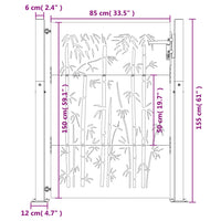 Thumbnail for Gartentor 105x155 cm Cortenstahl Bambus-Design