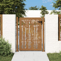 Thumbnail for Gartentor 105x155 cm Cortenstahl Bambus-Design