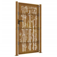 Thumbnail for Gartentor 105x205 cm Cortenstahl Bambus-Design
