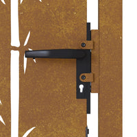 Thumbnail for Gartentor 105x205 cm Cortenstahl Bambus-Design