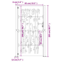 Thumbnail for Gartentor 105x205 cm Cortenstahl Bambus-Design