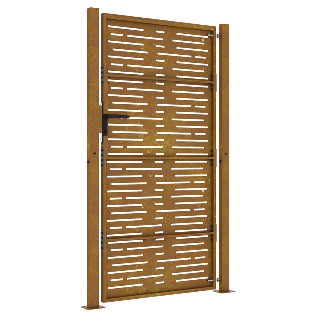 Gartentor 105x180 cm Cortenstahl Quadratisches Design