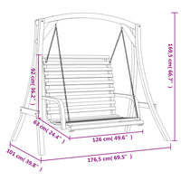 Thumbnail for Hollywoodschaukel Massivholz Fichte mit Teak-Finish