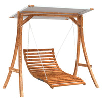 Thumbnail for Hollywoodschaukel mit Dach Massivholz Fichte mit Teak-Finish