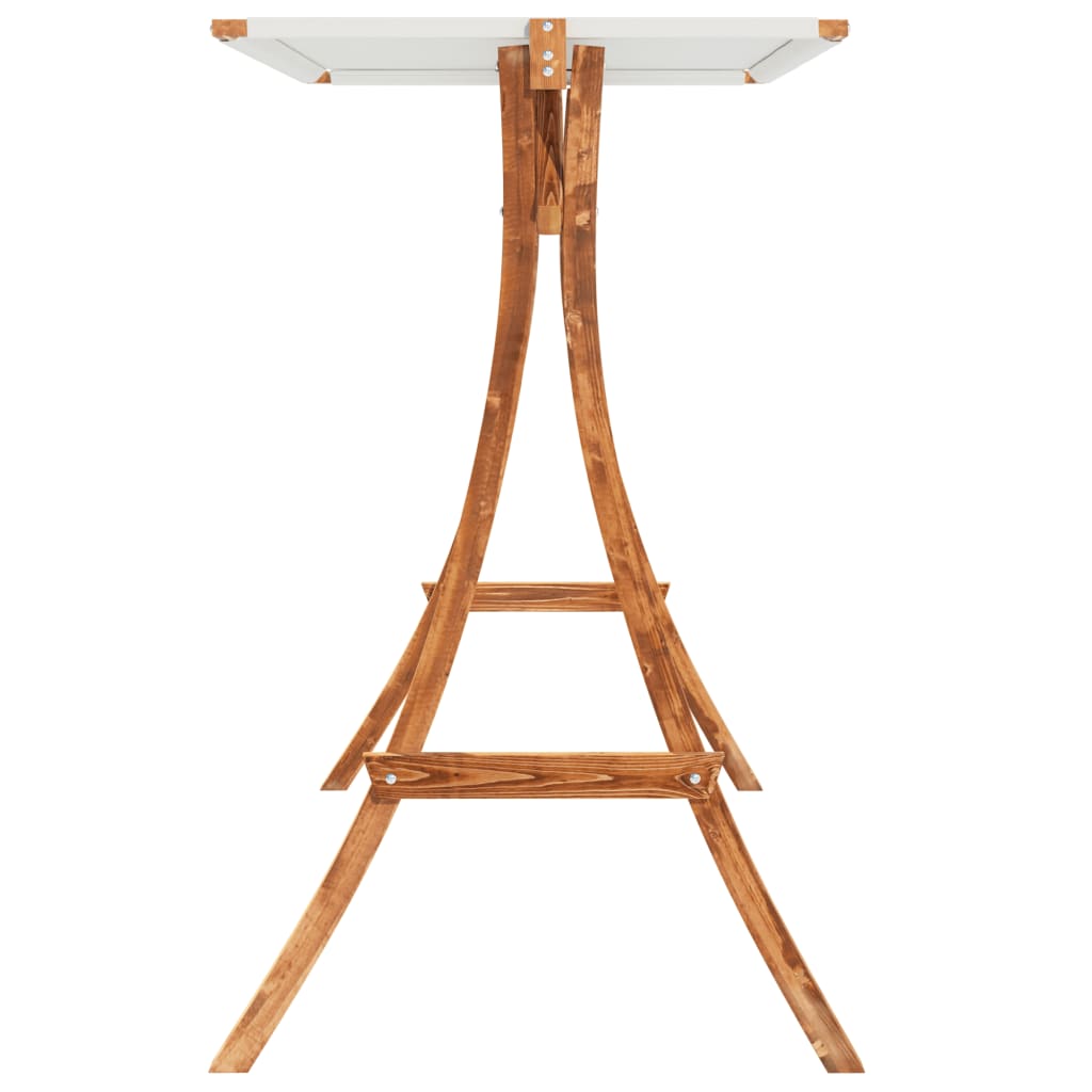 Hollywoodschaukel mit Dach Massivholz Fichte mit Teak-Finish