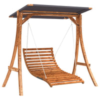 Thumbnail for Hollywoodschaukel mit Dach Massivholz Fichte mit Teak-Finish