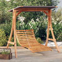 Thumbnail for Hollywoodschaukel mit Dach Massivholz Fichte mit Teak-Finish