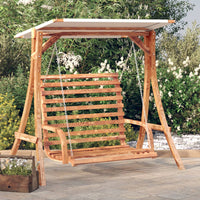 Thumbnail for Hollywoodschaukel mit Dach Massivholz Fichte mit Teak-Finish