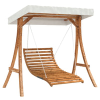Thumbnail for Hollywoodschaukel mit Dach Massivholz Fichte mit Teak-Finish