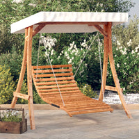 Thumbnail for Hollywoodschaukel mit Dach Massivholz Fichte mit Teak-Finish