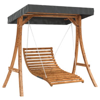 Thumbnail for Hollywoodschaukel mit Dach Massivholz Fichte mit Teak-Finish