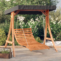 Thumbnail for Hollywoodschaukel mit Dach Massivholz Fichte mit Teak-Finish