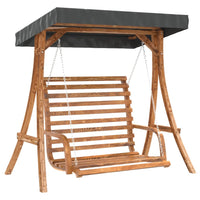 Thumbnail for Hollywoodschaukel mit Dach Massivholz Fichte mit Teak-Finish