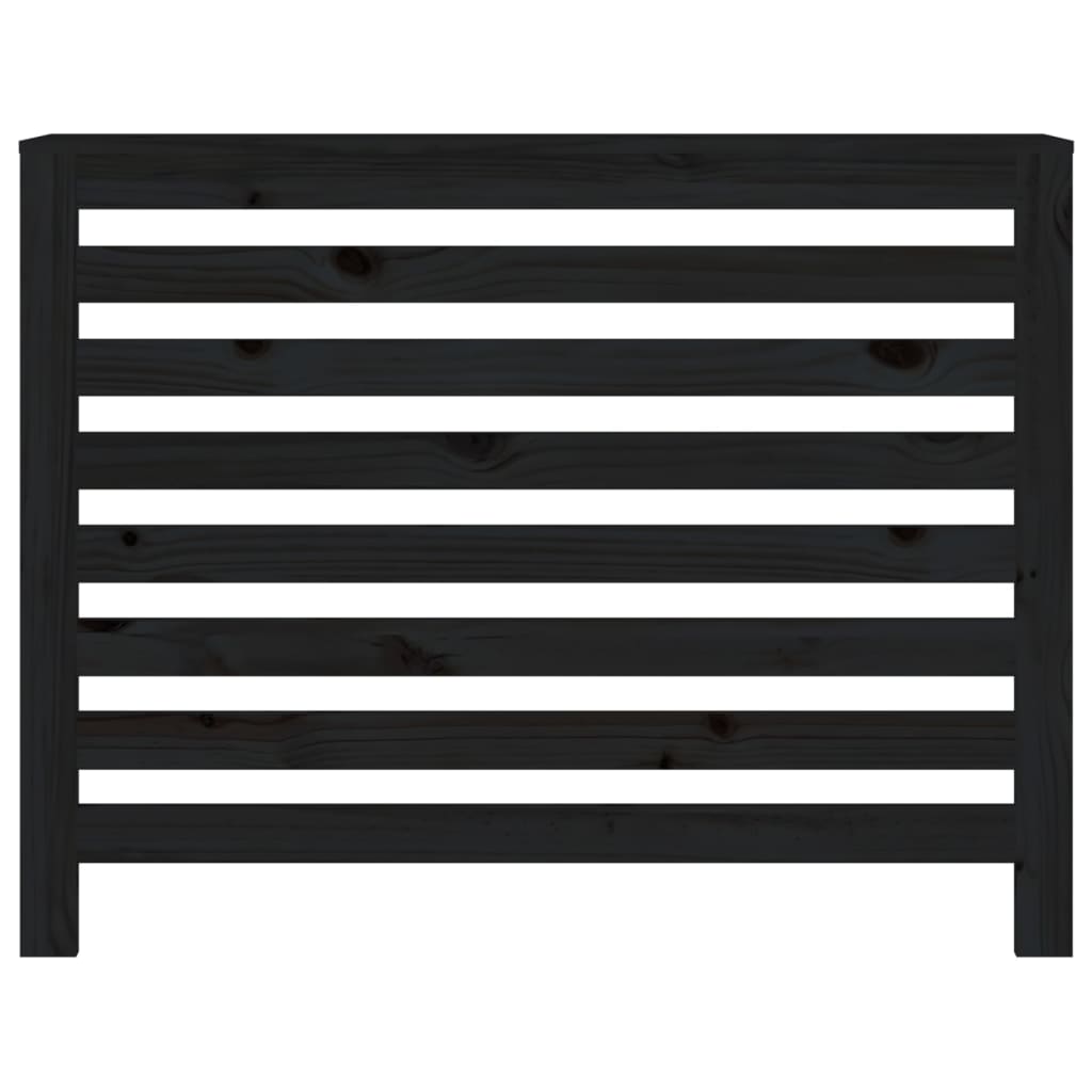 Heizkörperverkleidung Schwarz 108,5x19x84 cm Massivholz Kiefer