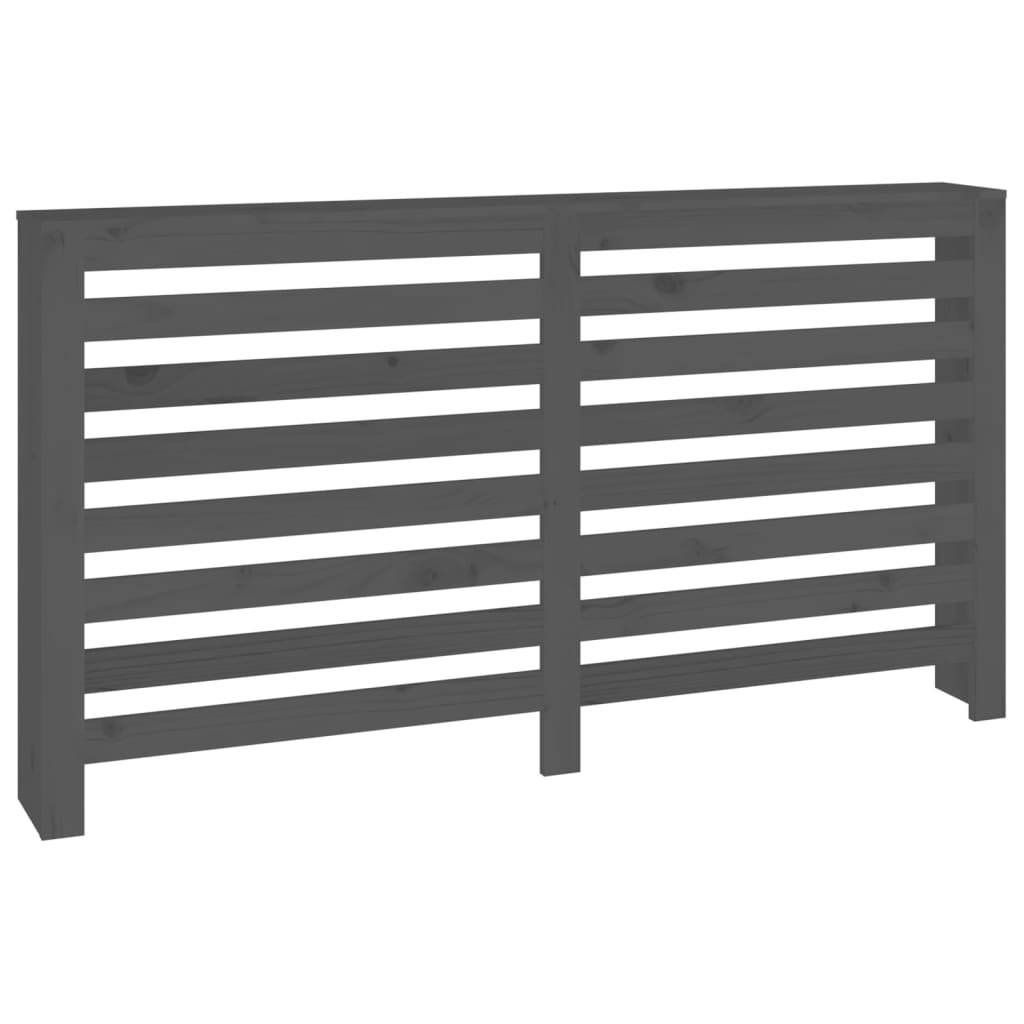 Heizkörperverkleidung Grau 153x19x84 cm Massivholz Kiefer