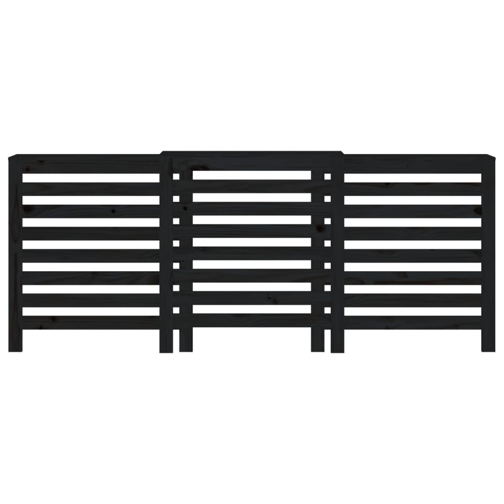 Heizkörperverkleidung Schwarz 210x21x85 cm Massivholz Kiefer