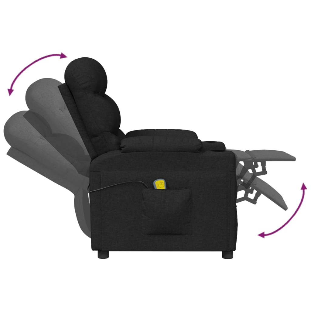 Massagesessel Elektrisch Schwarz Stoff