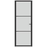 Thumbnail for Innentür 76x201,5 cm Schwarz Mattglas und Aluminium