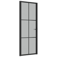 Thumbnail for Innentür 76x201,5 cm Schwarz Mattglas und Aluminium