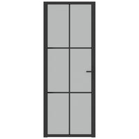 Thumbnail for Innentür 76x201,5 cm Schwarz Mattglas und Aluminium