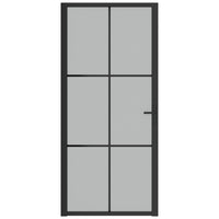 Thumbnail for Innentür 93x201,5 cm Schwarz Mattglas und Aluminium