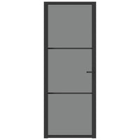 Thumbnail for Innentür 76x201,5 cm Schwarz ESG-Glas und Aluminium