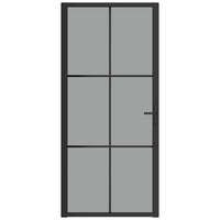 Thumbnail for Innentür 93x201,5 cm Schwarz ESG-Glas und Aluminium
