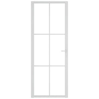 Thumbnail for Innentür 76x201,5 cm Weiß ESG-Glas und Aluminium