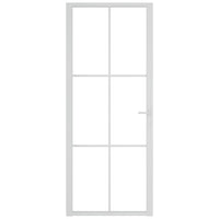 Thumbnail for Innentür 83x201,5 cm Weiß ESG-Glas und Aluminium
