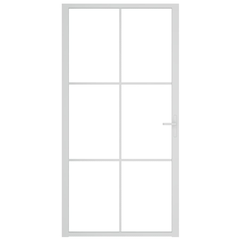 Innentür 102,5x201,5 cm Weiß ESG-Glas und Aluminium