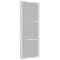 Thumbnail for Innentür 76x201,5 cm Weiß Mattglas und Aluminium