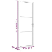 Thumbnail for Innentür 76x201,5 cm Weiß Mattglas und Aluminium