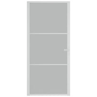 Thumbnail for Innentür 93x201,5 cm Weiß Mattglas und Aluminium