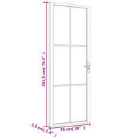 Thumbnail for Innentür 76x201,5 cm Weiß Mattglas und Aluminium