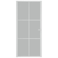 Thumbnail for Innentür 93x201,5 cm Weiß Mattglas und Aluminium