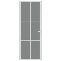 Thumbnail for Innentür 76x201,5 cm Weiß ESG-Glas und Aluminium