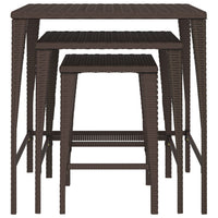 Thumbnail for Satztische 3 Stk. Braun Poly Rattan