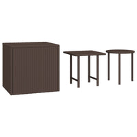 Thumbnail for Beistelltische 3 Stk. Braun Poly Rattan